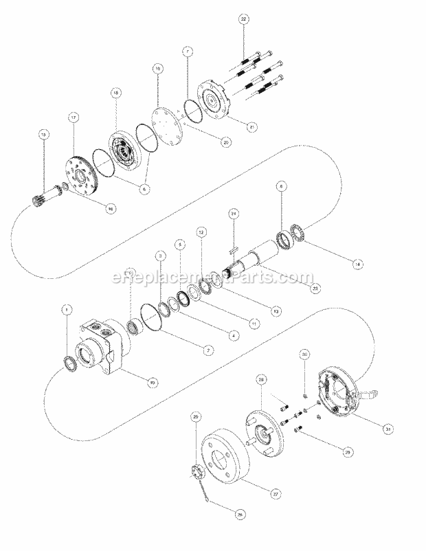 Wheel Motors (White) Diagram and Parts List for S7237-KW 53AI8DU8050 Cub Cadet Sprayer
